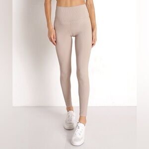Beach Riot Beige ribbed leggings
